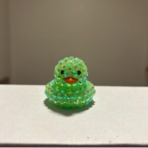 Homemade light green rhinestone duck